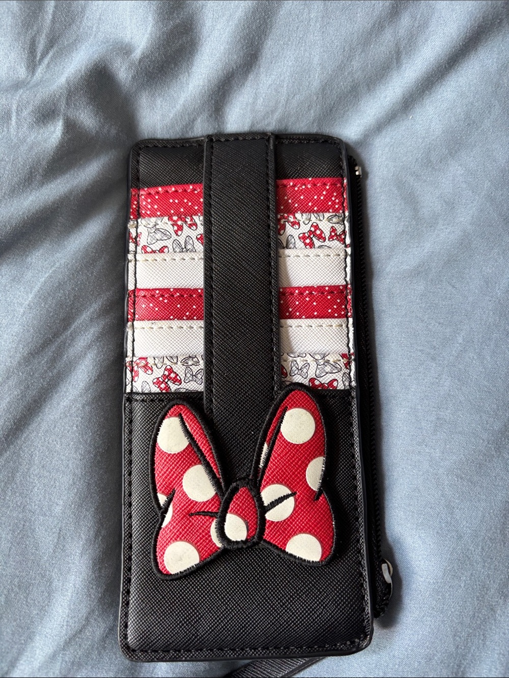 Kids Black Wallet with Red Polka Dot Bow - Unbranded